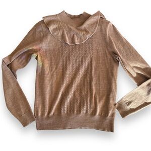 J. Crew Collection 100% Merino Wool Sweater womens S delicate lightweight brown